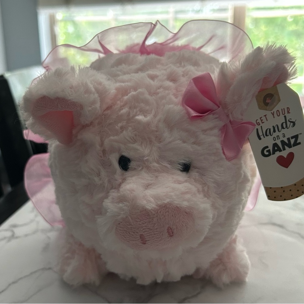 Ganz pink stuffed animal piggy 🐷 bank